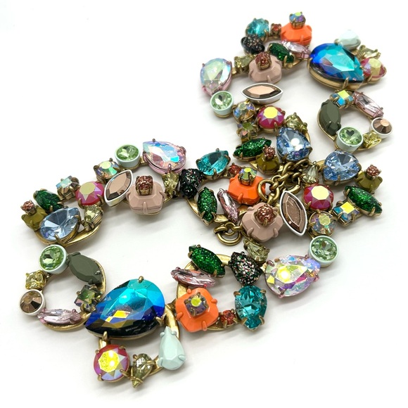 J. Crew Brulee Crystal Wreath Necklace - Picture 2 of 9